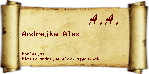 Andrejka Alex névjegykártya