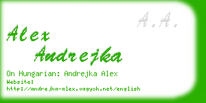 alex andrejka business card